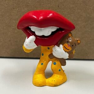 Vintage 1989 Applause Tang Trio Lips Baby with Teddy Bear 2" PVC Figure